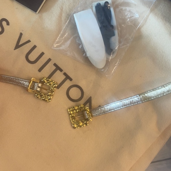 Louie Vuitton LV gold white Morganne wedges - Picture 12 of 12